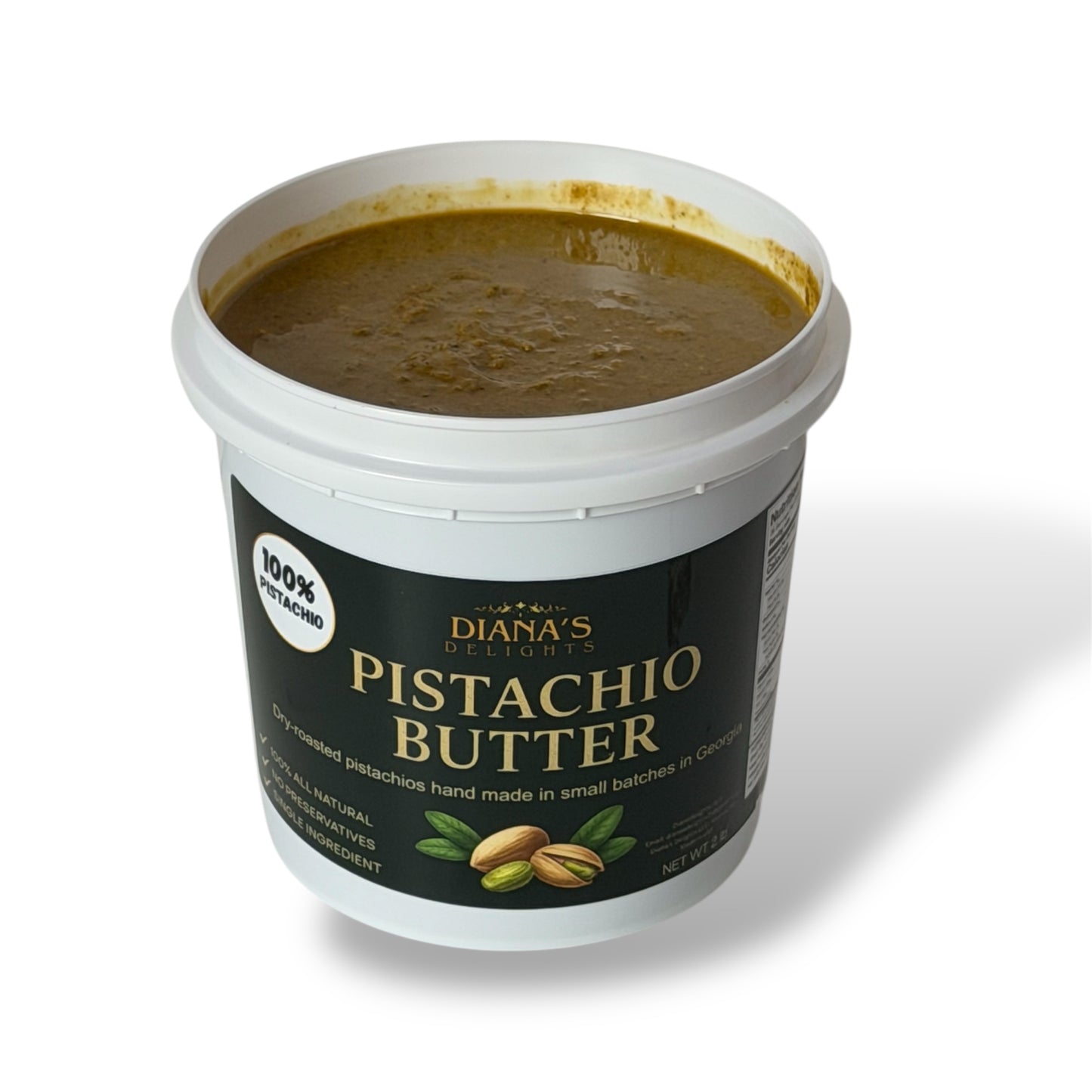 2 lb Bare Pistachio Butter - 100% California Pistachio in 1 quart bucket.