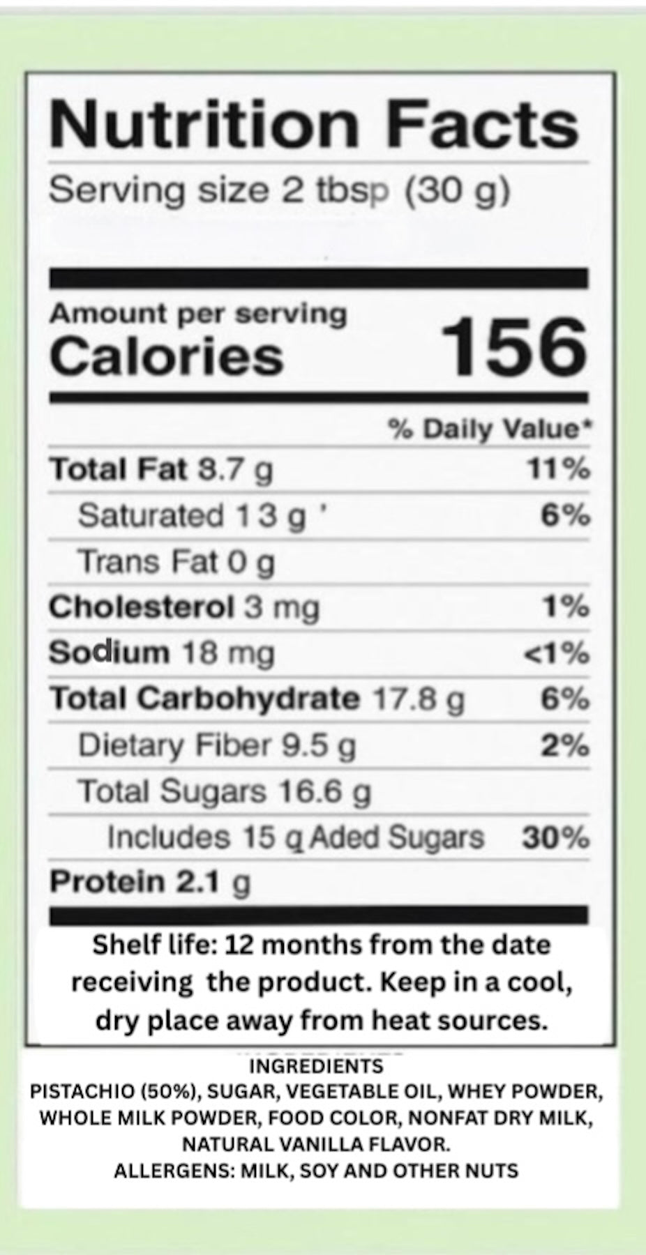 2 lb PISTACHIO CREAM, 50% pistachio, Dubai chocolate pistachio cream