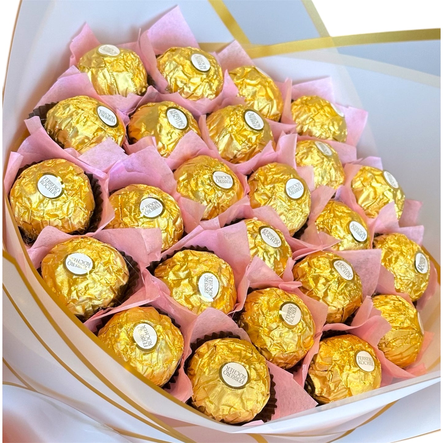 Ferrero Rocher Pink Bouquet. Elegant Bouquet. Chocolate Bouquet.