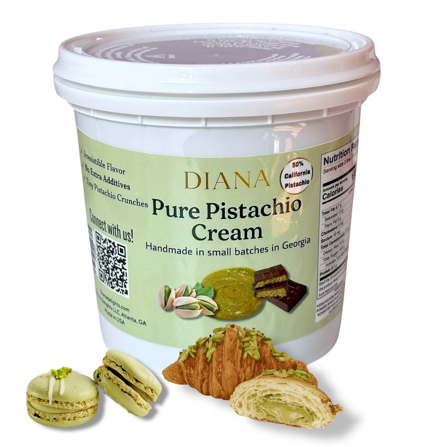 2 lb PISTACHIO CREAM, 50% pistachio, Dubai chocolate pistachio cream