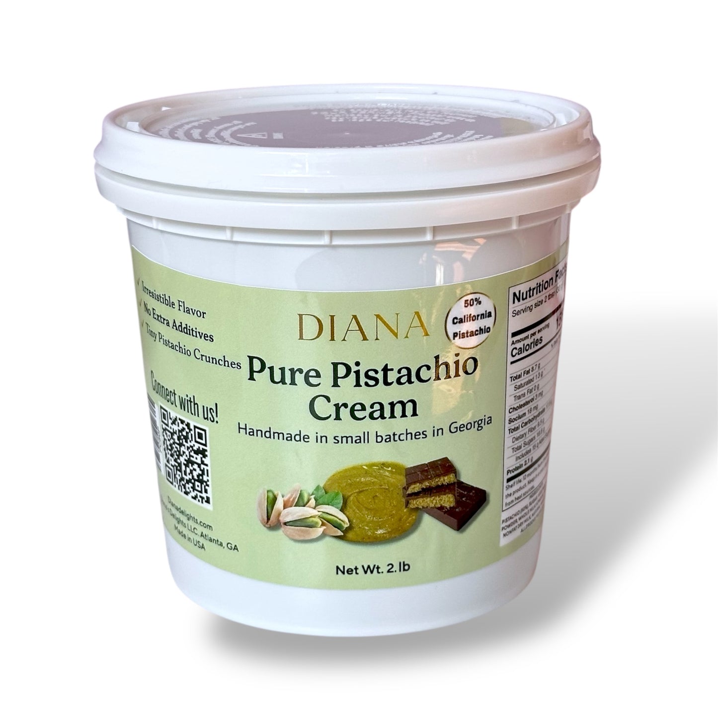 2 lb PISTACHIO CREAM, 50% pistachio, Dubai chocolate pistachio cream