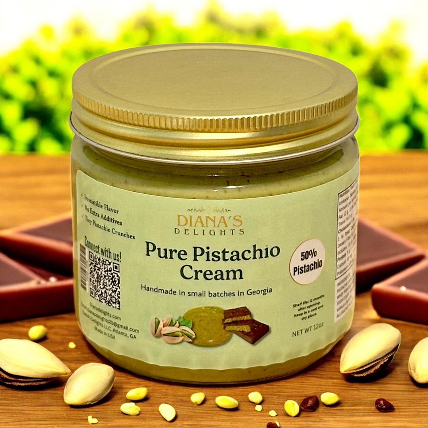PISTACHIO CREAM, 50% pistachio, Dubai chocolate pistachio cream