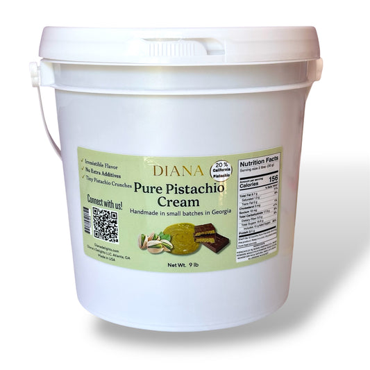 9 lb PISTACHIO CREAM, 20% pistachio, Dubai chocolate pistachio cream