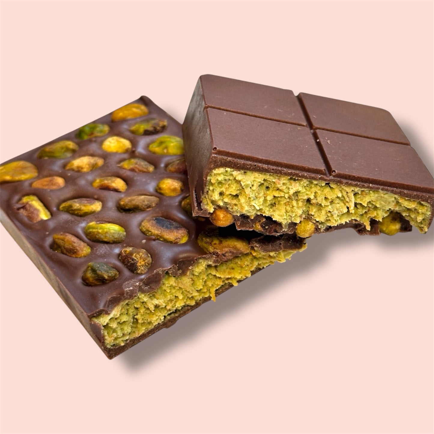 DELUXE Milk Dubai Chocolate Bar Whole Pistachio Base
