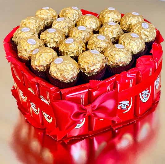 Luxury Heart Shaped Chocolate Giftbox Kitkat Ferrero Rocher Giftbox Candy box Valentines day giftbox anniversary giftbox gift for her