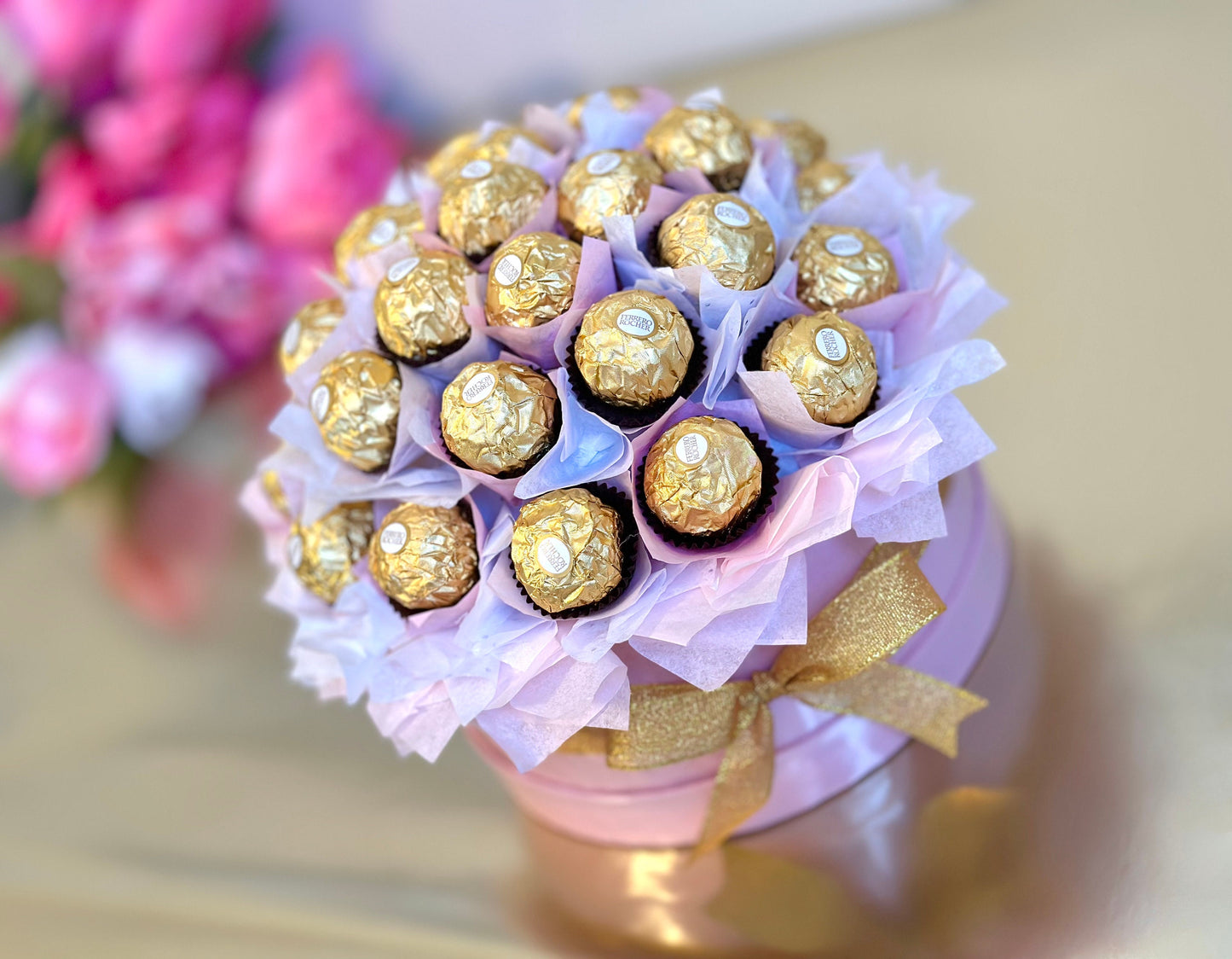 Ferrero Rocher Bouquet Box. Mother’s Day Bouquet. Chocolate Bouquet. Box Bouquet. Luxury Gift. Birthday gift. Anniversary gift