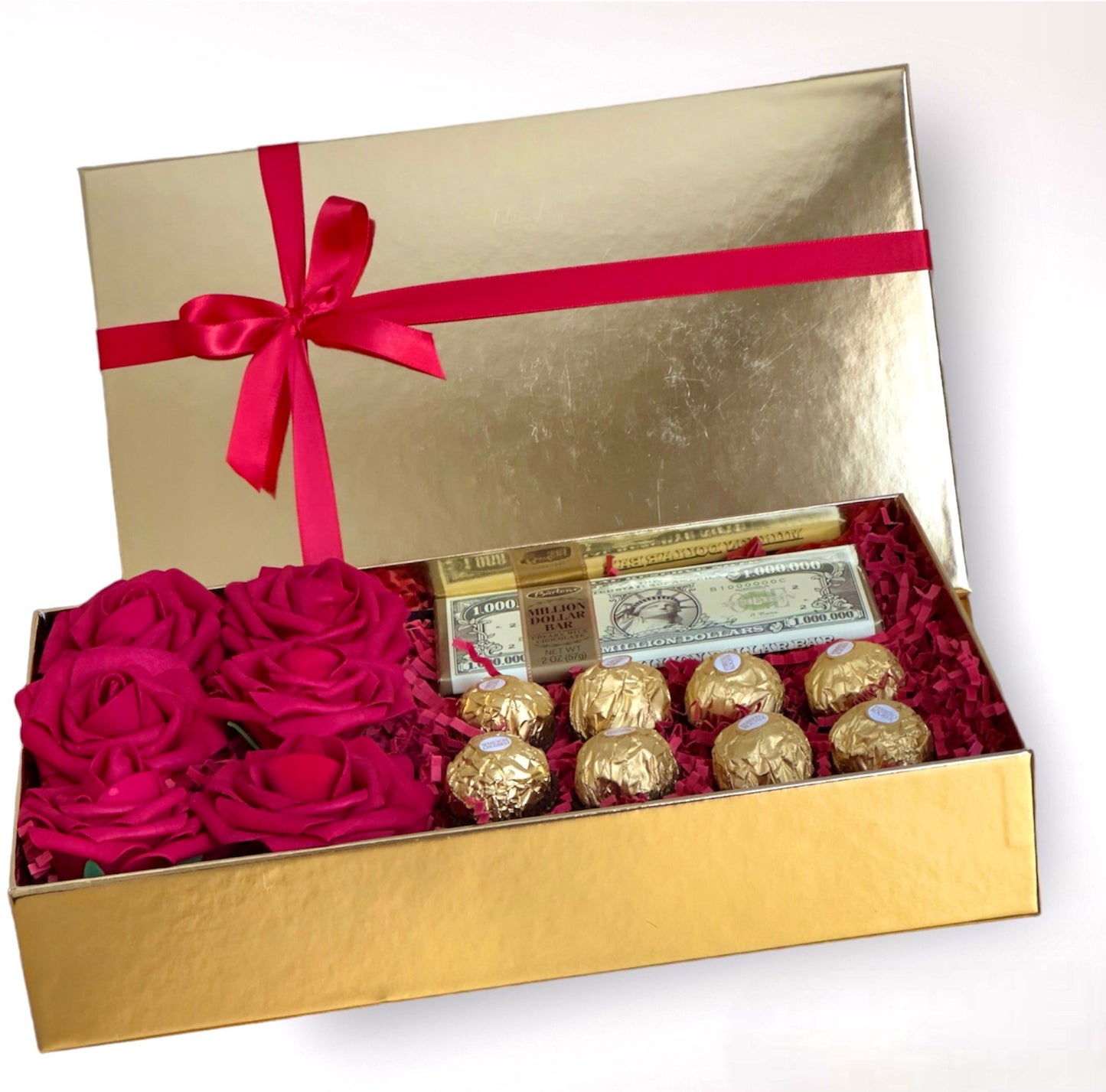 A Million Dollar Gift, Luxury Gift, Mother's Day Gift, Chocolate and Red Roses Giftbox, Birthday gift, Anniversary Gift, Thank You Gift,