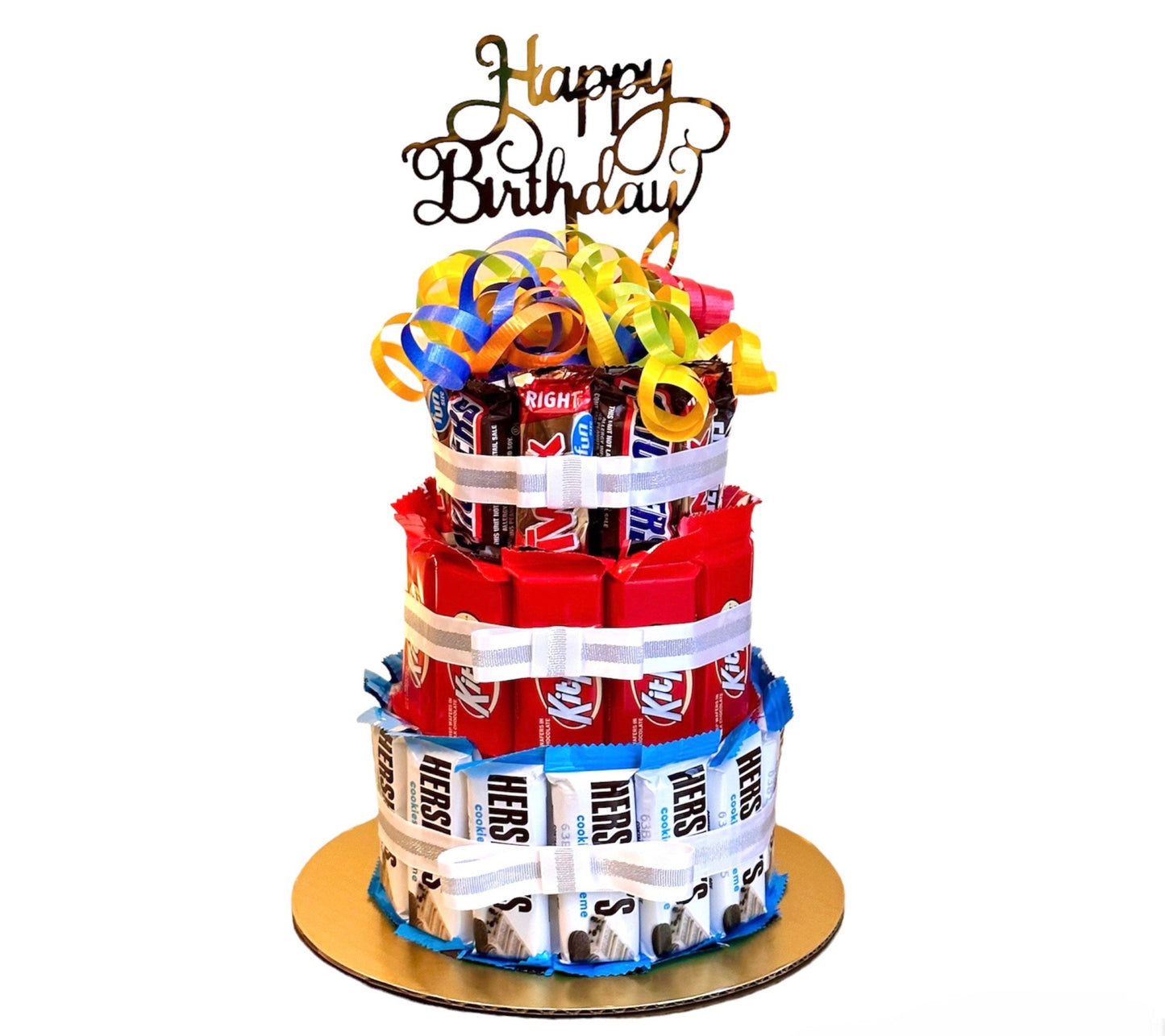 Chocolate Tower Cake, Candy tower cake. Birthday chocolate cake giftbox. Gift for Friends, Birthday cake