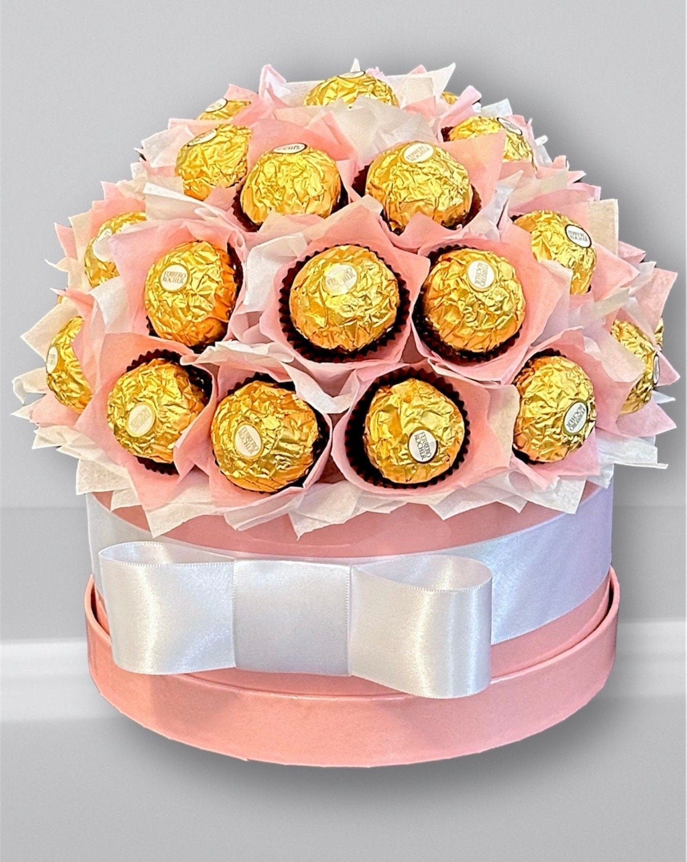 Ferrero Rocher Bouquet Pink Box. Mother’s Day Bouquet. Chocolate Bouquet. Pink Box Bouquet. Birthday gift. Anniversary gift. Thank you gift