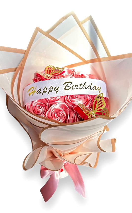 Personalized Ribbon, Roses Bouquet, Eternal Roses Bouquet. Forever Roses. Flower Bouquet. Gift for mom, Anniversary gift, Birthday gift.